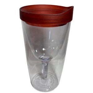 Vino2Go Wine Tumbler With Red Lid Portable 6.5"